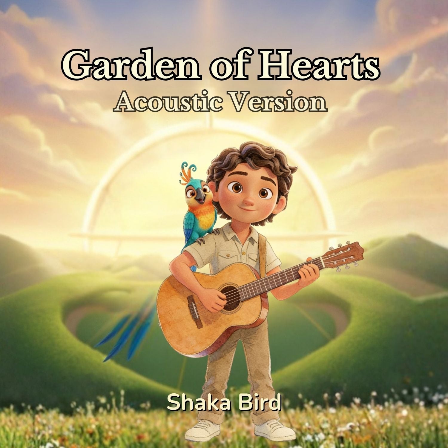 Garden of Hearts Acoustic Version cover featuring Ari playing guitar with Shaka
