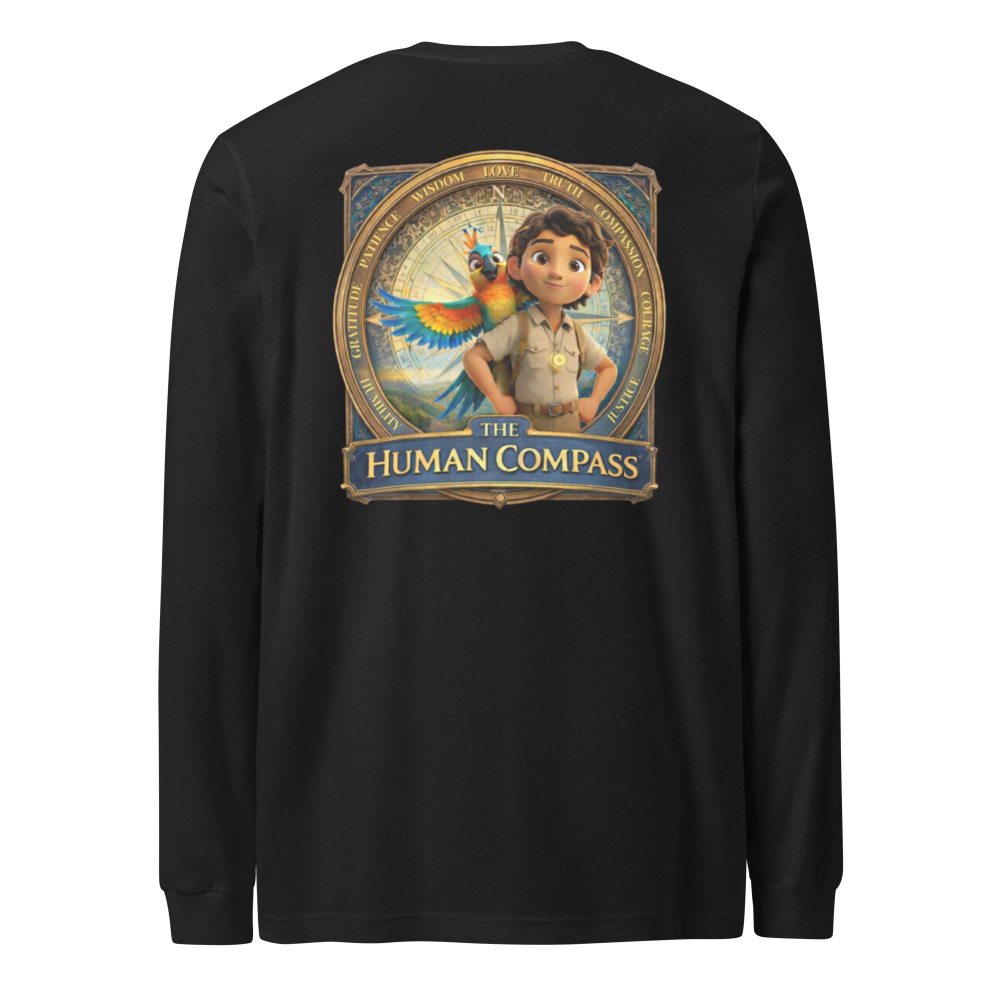 The Human Compass™ Unisex Long Sleeve Tee | Premium Airlume Cotton