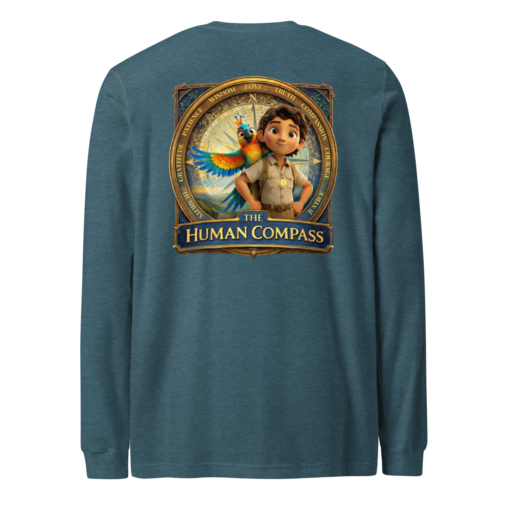 The Human Compass™ Unisex Long Sleeve Tee | Premium Airlume Cotton