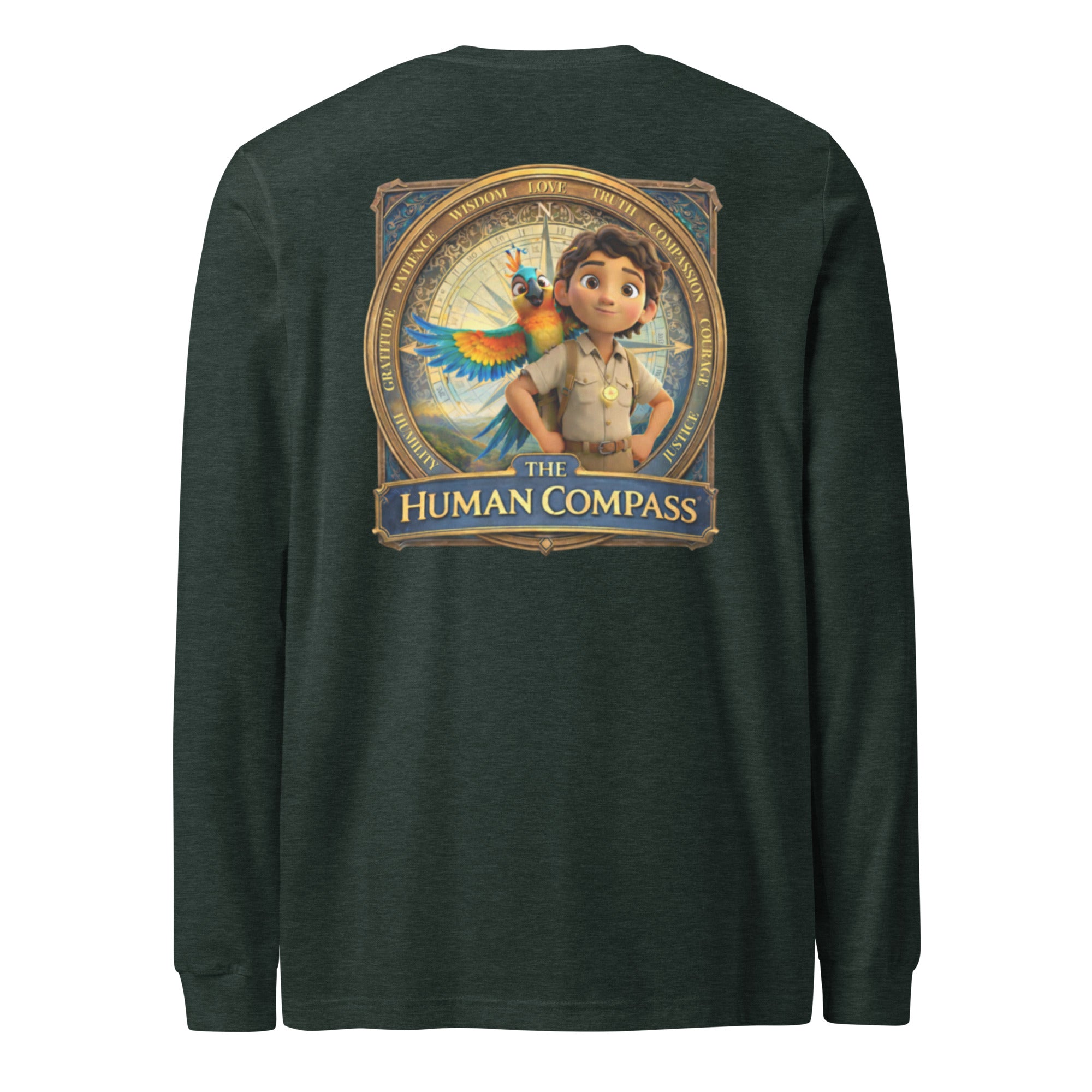 The Human Compass™ Unisex Long Sleeve Tee | Premium Airlume Cotton
