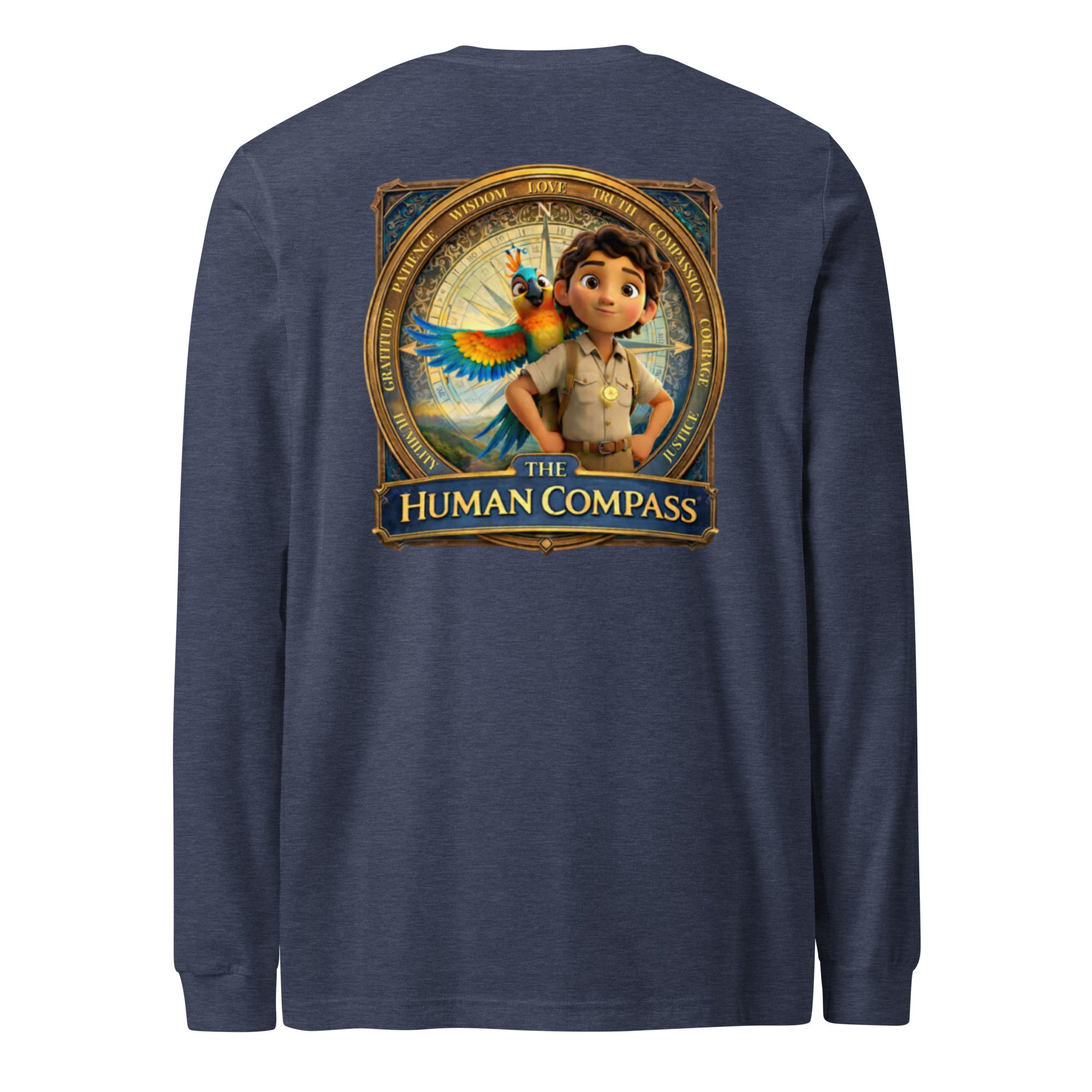 The Human Compass™ Unisex Long Sleeve Tee | Premium Airlume Cotton