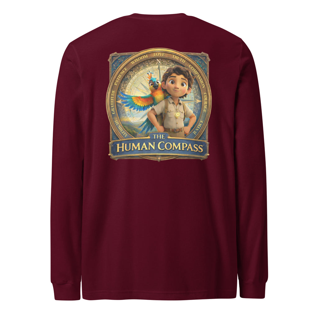 The Human Compass™ Unisex Long Sleeve Tee | Premium Airlume Cotton
