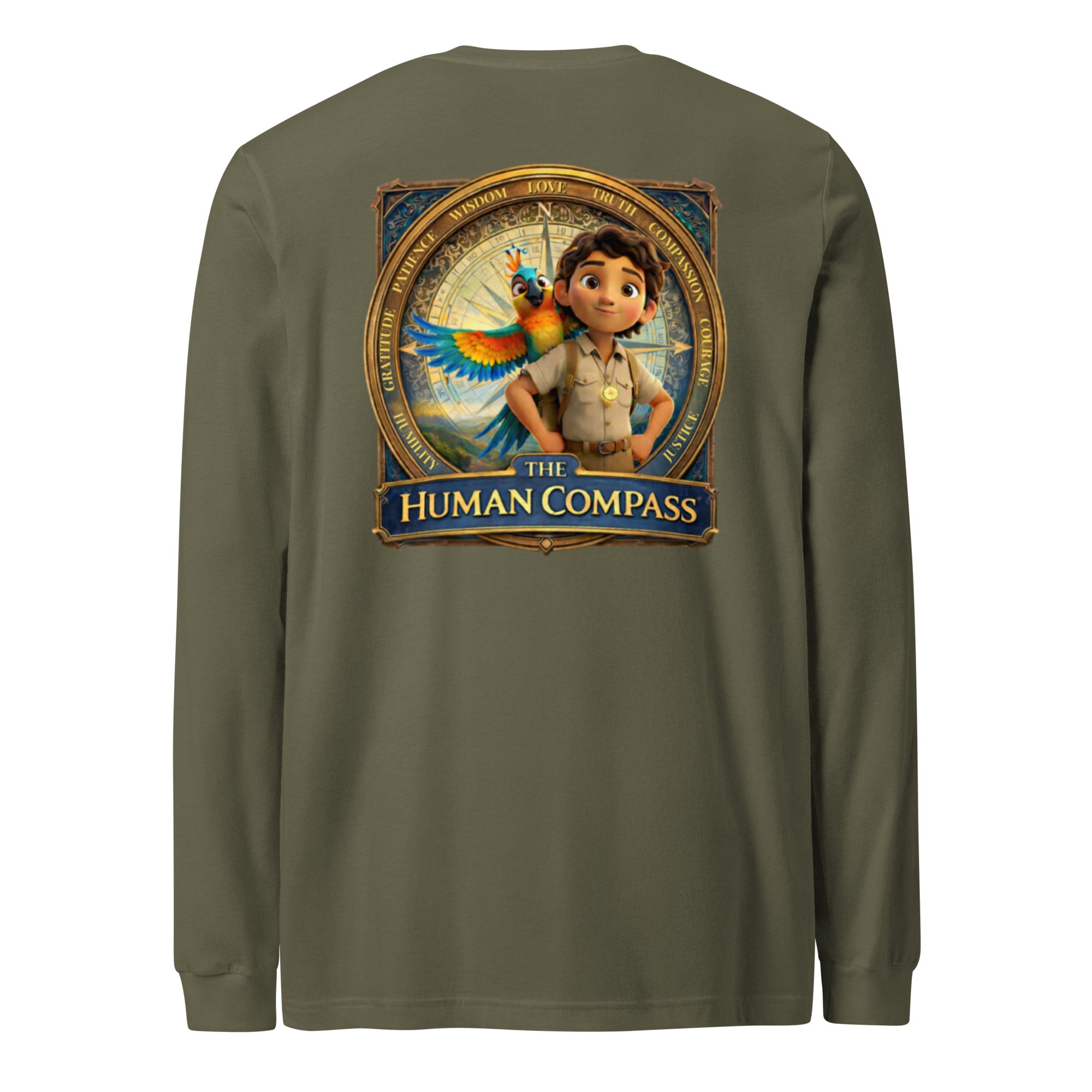 The Human Compass™ Unisex Long Sleeve Tee | Premium Airlume Cotton