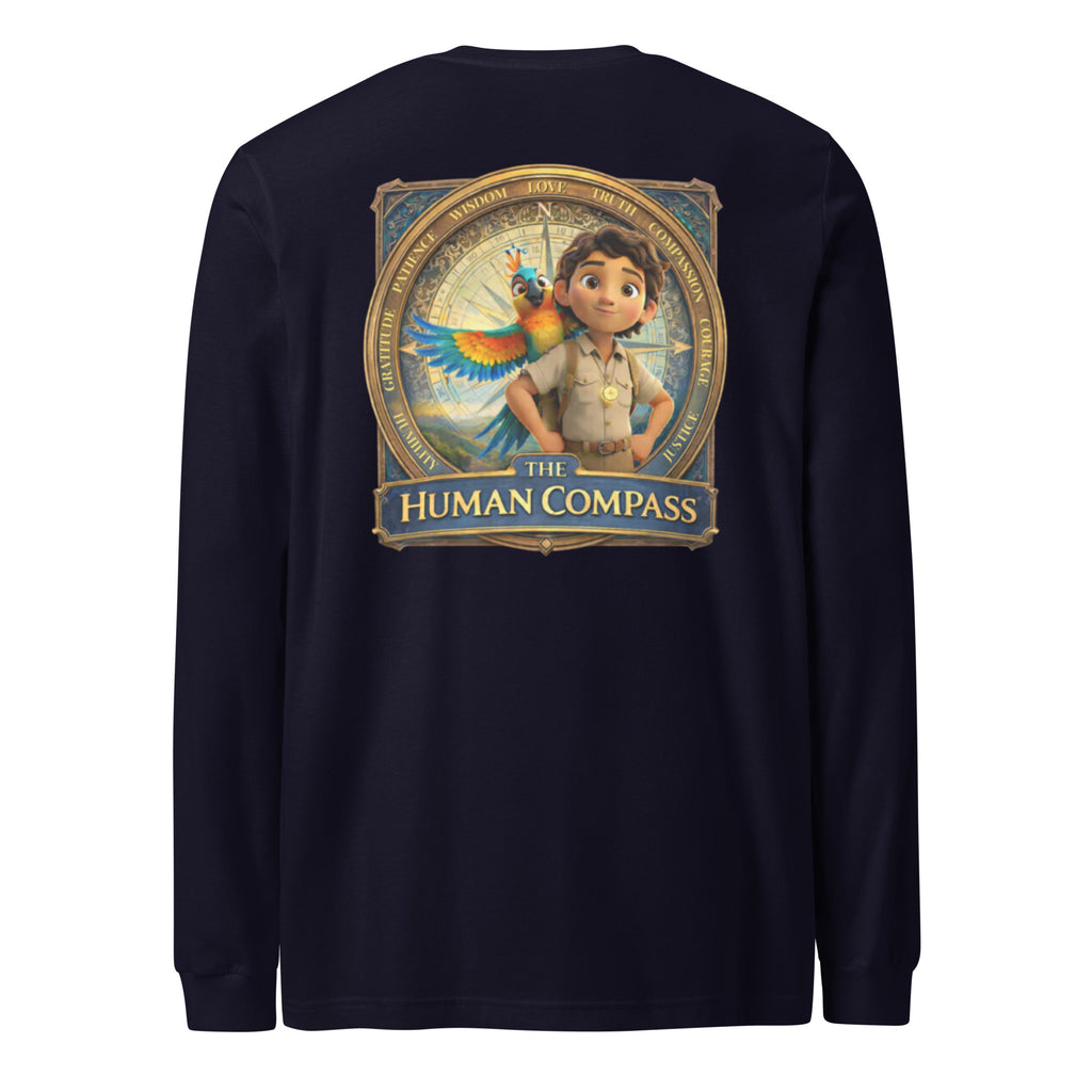 The Human Compass™ Unisex Long Sleeve Tee | Premium Airlume Cotton