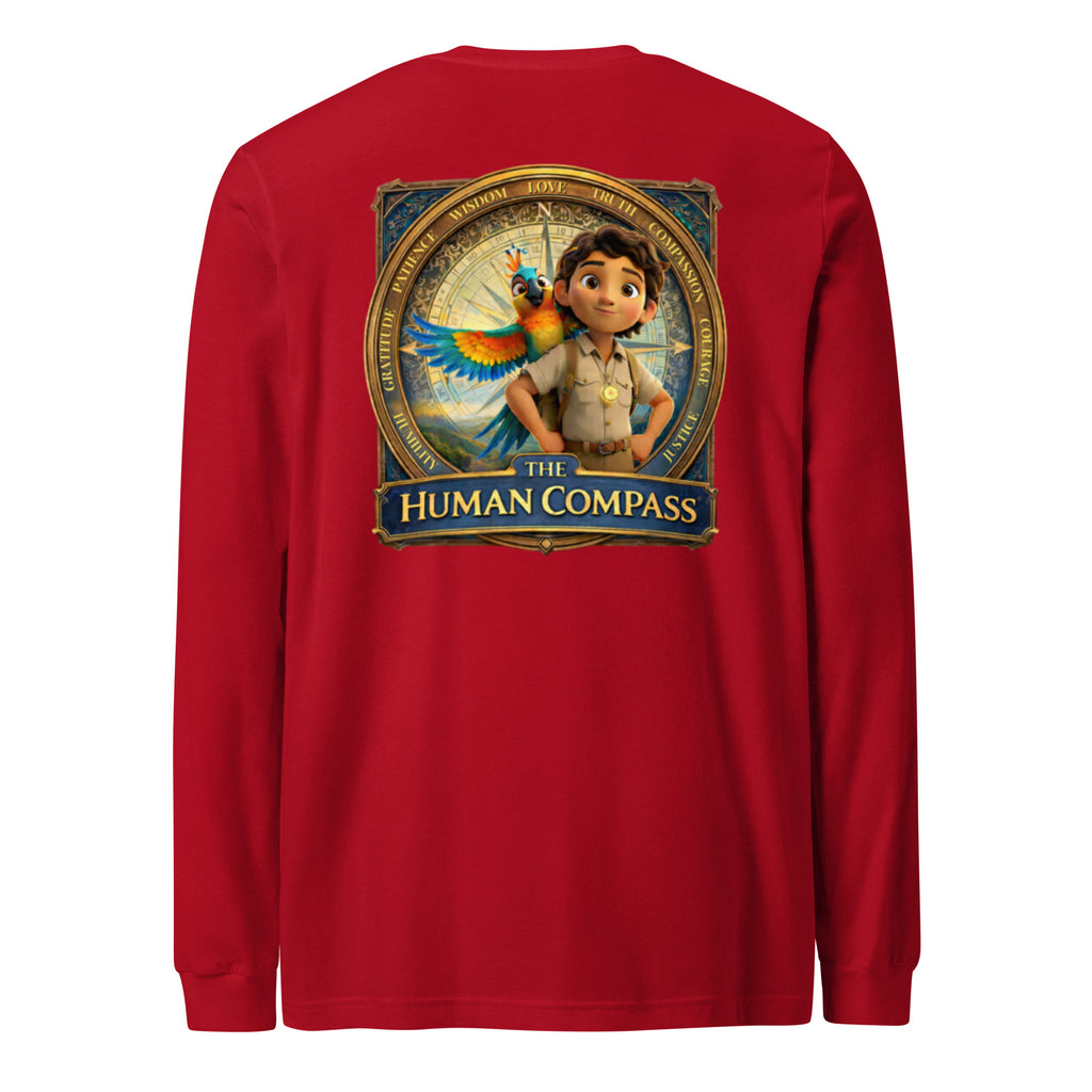 The Human Compass™ Unisex Long Sleeve Tee | Premium Airlume Cotton