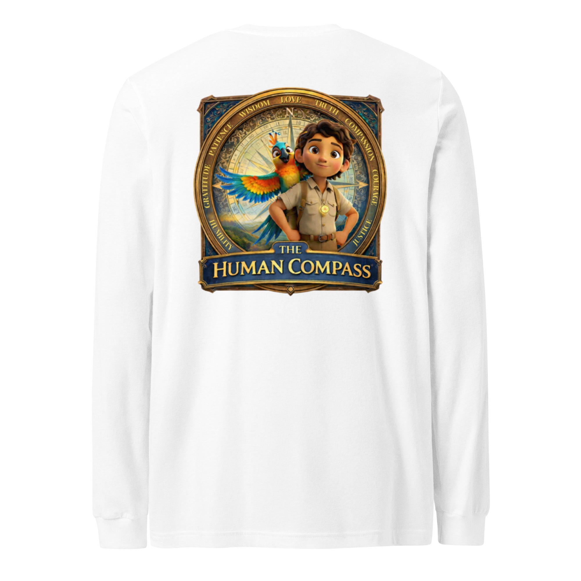 The Human Compass™ Unisex Long Sleeve Tee | Premium Airlume Cotton